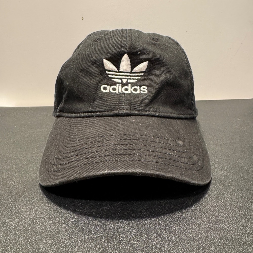 Adidas Hat Cap OSFM Black Cotton Trefoil Logo Adjustable Strapback Dad Cap Sport